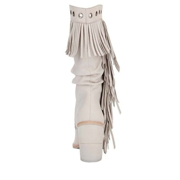 Kenneth Cole New York West Side Mid Fringe Leather Boot in Cloud - Picture 3 of 7